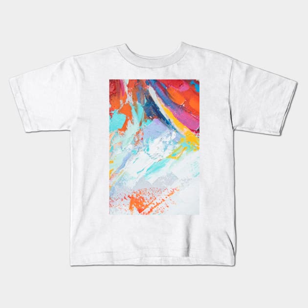 Fragment of multicolored texture painting. Abstract art background. oil on canvas. Kids T-Shirt by MariDein